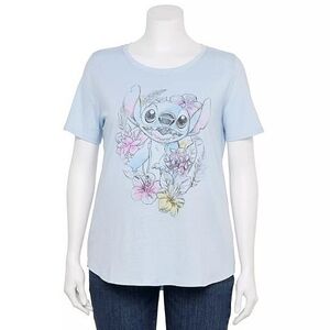 NWT Disney Floral Stitch Tee Shirt  Lilo and Stich 2X PLUS